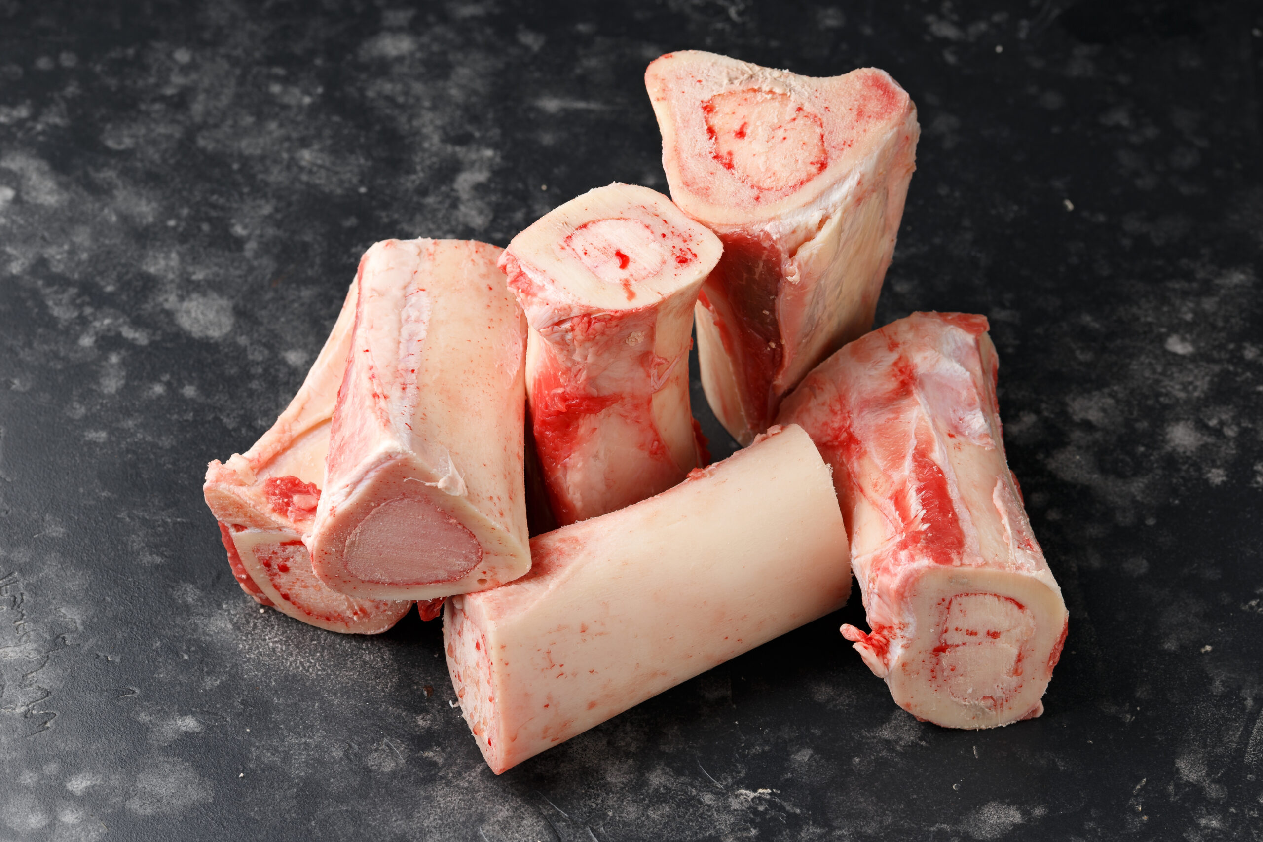Raw Marrow bone beef for making broth
